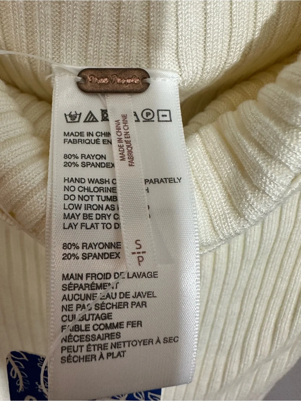 NWT Free People Ivory Off Shoulder Bodysuit Top Women's Size S